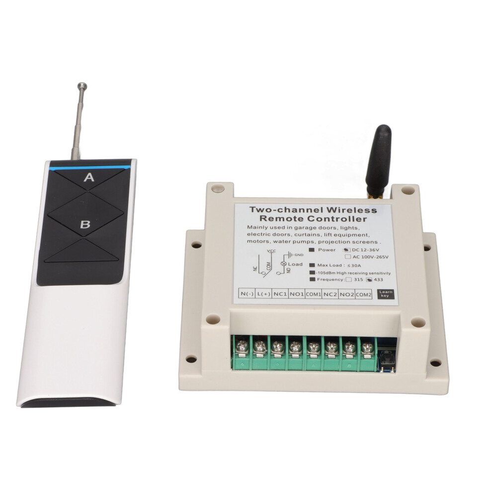 Wireless Remote Relay Switch 2Ch 12-36V Smart Control System Signal Pass Through Wall Stable Performance Low Power Consumption Anti Interference Capab 9012494044188