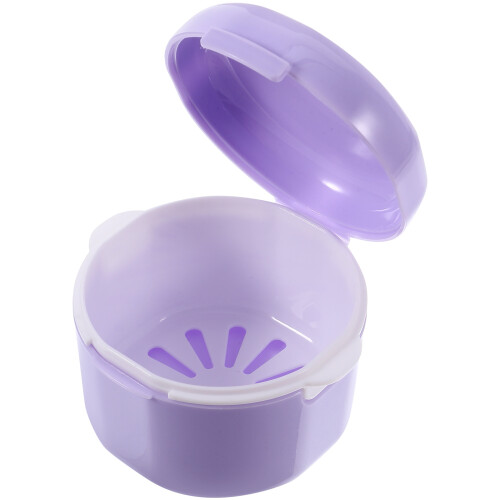 5Pcs Purple Portable Denture Container PP Retainer Case Travel Storage 2