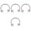 4Stk Körperpiercing Schmuck Nasenringe Silber Damen 5