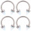 4Stk Körperpiercing Schmuck Nasenringe Silber Damen 7