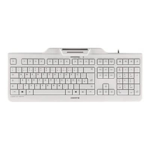 Teclado Cherry y lector de chips integrado (ID) Blanco