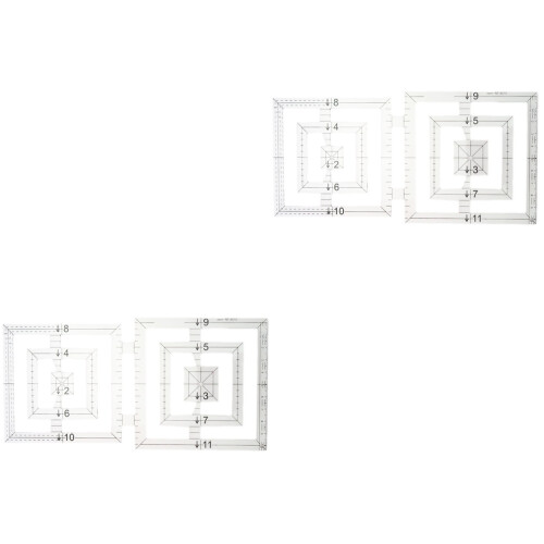 2Stk Transparentes Patchwork Lineal Quilting Ruler Craft 2