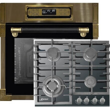 Kaiser Set four EH 6726 AD+KCG 6383, Retro four encastrable 80L, four électrique, table de cuisson à gaz encastrable 60cm