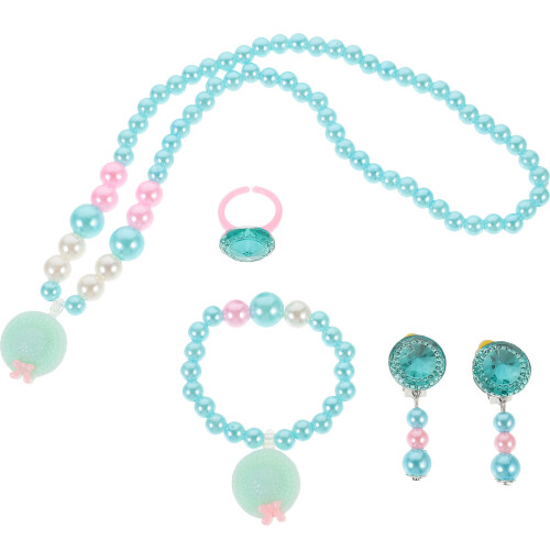 5Sets Resin Kinderschmuck Blau Halskette Geschenkset