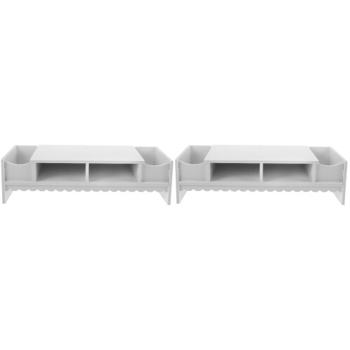 2Pièces Rack Rangement Multifonctionnel Étagère Pour Écran 1
