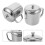 4Pièces Tasses À Café Anse Couvercle Pour Camping Argent 9