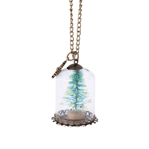 4Pièces Pendentifs Sapin Lumière Faits Main Verre Coloré Décor