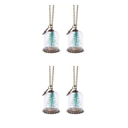 4Pièces Pendentifs Sapin Lumière Faits Main Verre Coloré Décor 2