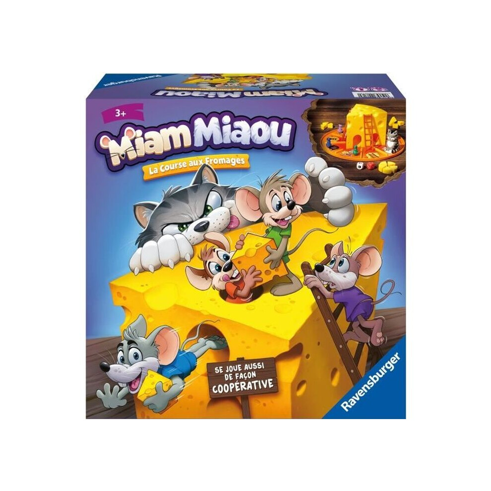 Ravensburger Board Game - Miam Miaou - The Cheese Race - Child 3 Years Old - 2 To 4 Players