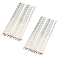 20 Pcs 0.39 inch x 15.75 inch Stainless Steel Metal Cable Zip Tie Wrap Exhaust Straps