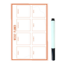 5Pièces Tableau Hebdomadaire Auto-Adhésif Réutilisable PVC