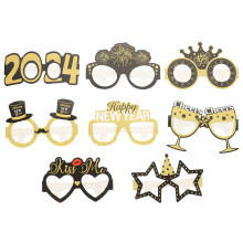 40Pcs Bright Assorted Color Paper New Year Costume Glasses Frames