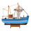 4Pcs Solid Wood Blue Sailboat Statue Mediterranean Coastal Home Decor 1