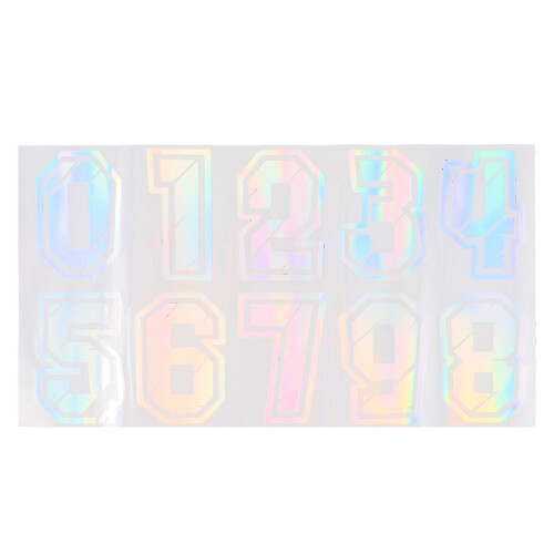5Pcs Waterproof Pet Stickers Assorted Colors Reflective Numbers