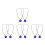 8St Multifunctionele Blauwe Golfbal Hoedclip Zinklegering Met Marker 10