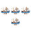 4Pcs Solid Wood Blue Sailboat Statue Mediterranean Coastal Home Decor 6
