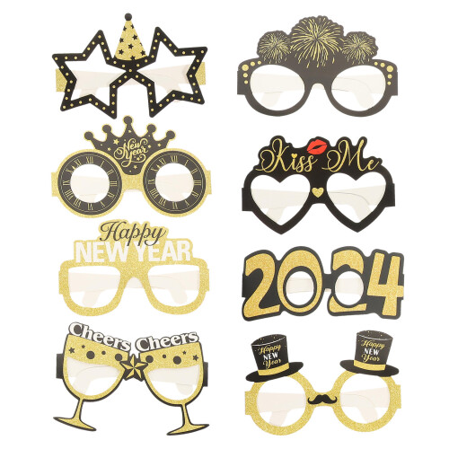 40Pcs Bright Assorted Color Paper New Year Costume Glasses Frames 1