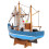 4Pcs Solid Wood Blue Sailboat Statue Mediterranean Coastal Home Decor 3