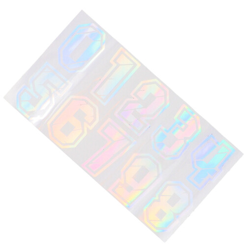5Pcs Waterproof Pet Stickers Assorted Colors Reflective Numbers 1