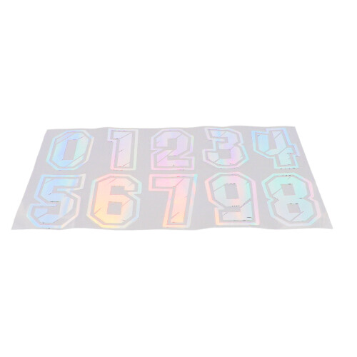 5Pcs Waterproof Pet Stickers Assorted Colors Reflective Numbers 2