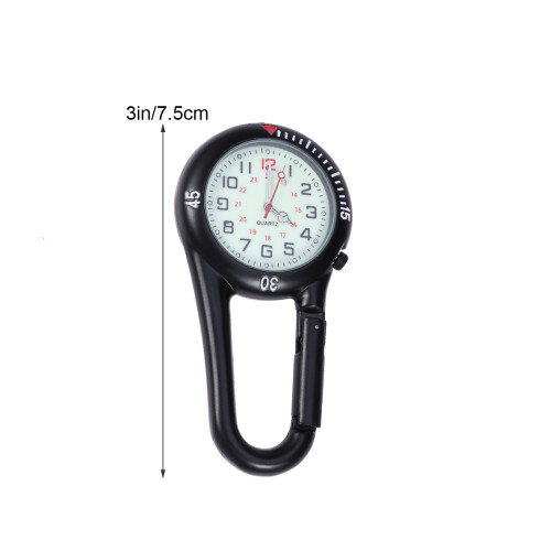 2Pcs Black Clip on Watch with Night Light for Nurses and Workers 2