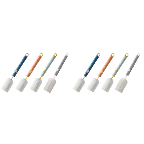 8Pcs Long Handle Baby Bottle Brushes Assorted Color Detachable Cleaner 1