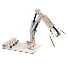 Wissenschaftliches Baupuzzle-Spielzeug, Handkonstruktion, Mechanischer Modellbausatz für MINT-Lernen, Holz-Bastelbagger mit funktionsfähigem