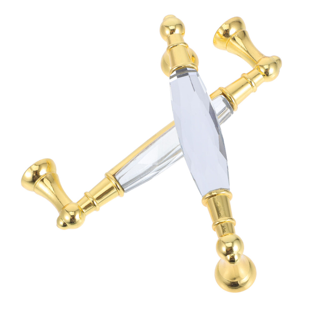 4Pcs Modern Golden Glass Door Handles Zinc Alloy Crystal Cabinet Pulls 603036427119