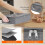 Silverware Storage Box,Flatware Organizer with Zipper Lid, 5 Compartment Cutlery Case with Adjustable Divider and Handle 6