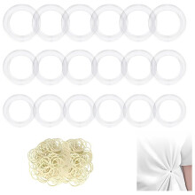 Clothing Cinch Clips -Clothing Accessory for Cinch Shirts, Dresses, Skirts and Scarves,18 Rings (3 Sizes) +Rubber Bands