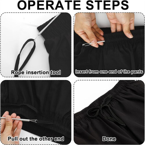 6pcs Spring Loop Drawstring Threader Tool for Sweatpants & Shorts - Bendable Metal Rope Threader Clip for Easy Sewing 2