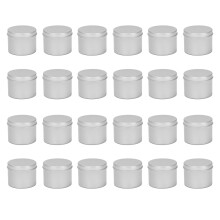 24 Pack Runde Metall Dosen Box Kerzen Dose Schwarzes Aluminium Glas Lagerung Leerer Topf Einfache Dosen Creme Kosmetik BehäLter