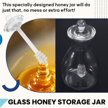 Handmade Honey Jar with Dipping Sauce, Glass Honey Dipping Sauce and Honey Jar