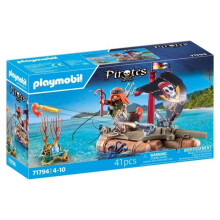 PLAYMOBIL 71794 Pirata com barco flutuante, canhões e tesouro, Os piratas, 41 peças, A partir de 4 anos
