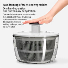 Vegetable Dryer Spinner, Fruit Dryer Spinner, Salad Spinner Lettuce Dryer, Manual Quick Drainage Spinner, 3L Spinner