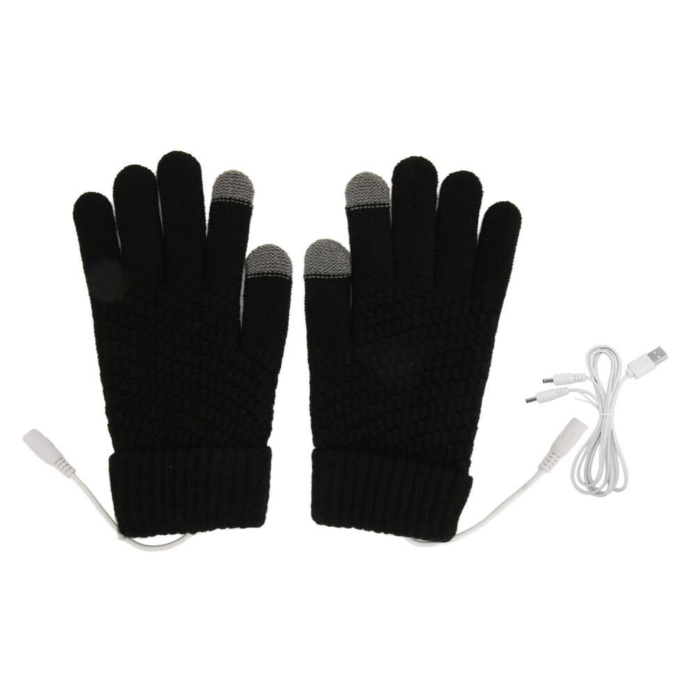 Warm Winter Gloves With Heat, Flexible Fingers Touch Screen Compatible Built In Heating Pad Universal USB Power Supply High Quality Cotton Knit Glove