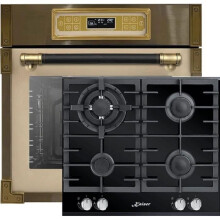 Kaiser Set quattro EH 6726 ElfAD+KCG 6380, forno retro incassato 80L, forno elettrico + piano cottura a gas incassato 60cm