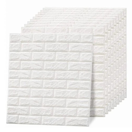 3D samolepicí tapety - bílé, XPE, 10 ks