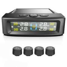 Bil Externa Däcktryckssensorer Solenergi TPMS Däcktrycksövervakningssystem Däcklarm Digital Display