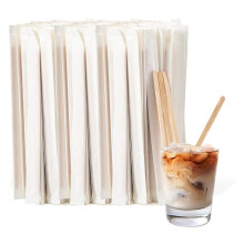 500 Pcs Coffee Stirrers 5.5 Inch Wood Coffee Stir Sticks Individually Wrapped Wooden Stir Sticks Wood Stir Sticks