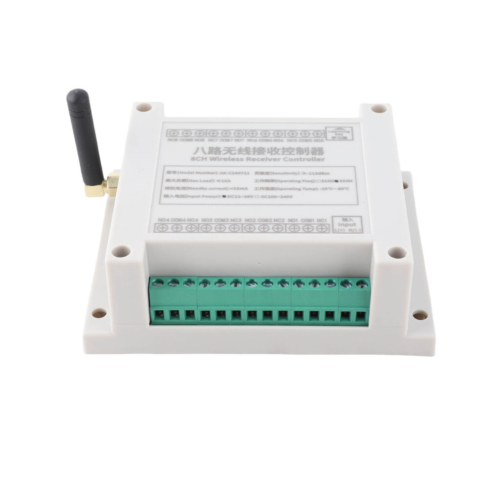 8Ch 10A Dc 12Vâ36V Relay Module & Remote For Lamp Control Automation 8211373076048