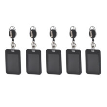 5PCS Work Permit Card Set - Rope Retractable Neck Hanging Document Card Set - Chest Tag Access Control Protective Set