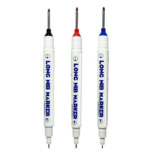 3 PCS Long- Deep Hole  Pens, Upgrade Long Nib  Set, Construction Markers Scriber Marking Tools