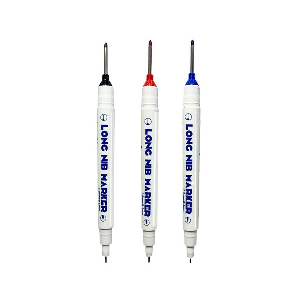 3 Pcs Long- Deep Hole Pens, Upgrade Long Nib Set, Construction Markers Scriber Marking Tools 6031455262037