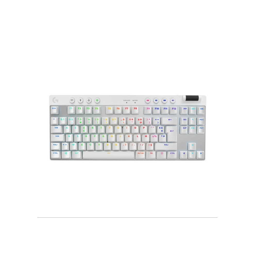 Gaming Keyboard - Wireless - Logitech G - Pro X Tkl Lightspeed - Azerty - Mechanical - Backlit - White 5099206113428