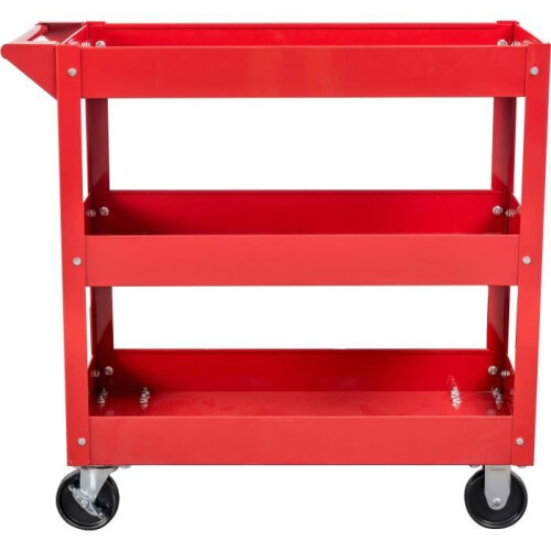 3-shelf workshop trolley on wheels - DOMAC - Red