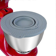 (gray) Silicone Mixers Bowl Cover Compatible with KitchenAid 4.5-5 Quart Tilt-Head Stand Mixers Bowl,with Collapsible Small Bowl
