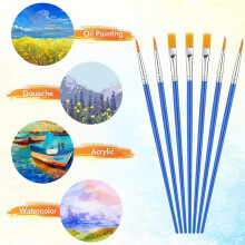Small Paint Brushes Bulk, 88 Pcs Nylon Hair Brushes, Flat Tip Round Acrylic Paint Brushes, or Kids Adult Acrylic Oil