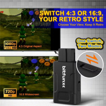 Bitfunx 720P -Compatible Adapter for N64/SNES/SFC/NGC Console 4:3 Aspect Ratio Switching SV&Composite Input HDTV Converter