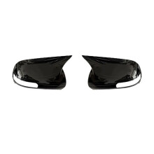 Rear View Mirror Cover Side Wing Door Mirror Caps for   E140 E150 2006-2013 Bright Black
